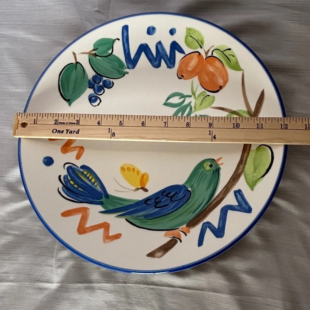 Vintage Mikasa Fashion Plate Spring Song Bird Dinner Plate Fruit 12.25
